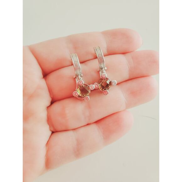 Judith Ripka 925 Sterling Silver Smoky Quartz CZ Dangle Drop Earrings Designer - Picture 3 of 5